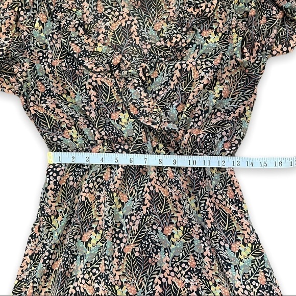 Top Shop Fall Floral Print Ruffle Accent Fit and Flare Dress sz 4 - Picture 8 of 14